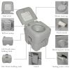 Outdoor Portable Toilet with Carry Bag 5.3 Gallon Waste Tank  Portable Removable Flush Toilet with Double Outlet