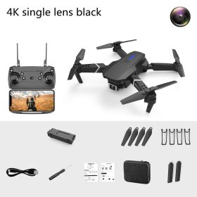 Dual-Lens Folding Drone Fixed-Height Four-Axis Aerial Photography Aircraft Remote Control Aircraf (Option: Black-4k-3 battery)