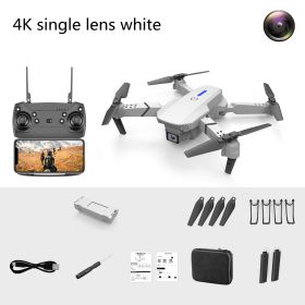 Dual-Lens Folding Drone Fixed-Height Four-Axis Aerial Photography Aircraft Remote Control Aircraf (Option: White-4k-3 battery)