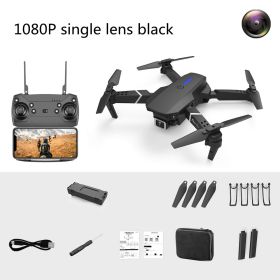 Dual-Lens Folding Drone Fixed-Height Four-Axis Aerial Photography Aircraft Remote Control Aircraf (Option: Black-1080p-3 battery)