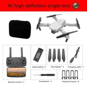 E88 Drone Photography Of High-definition Folding Four Axis (Option: Grey-4K single camera-Dual Battery)