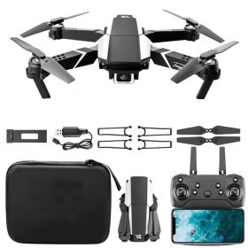 Folding Remote Control Drone  4K Dual Camera (Option: Black-One power)