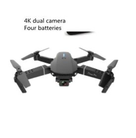 E88 Drone Photography Of High-definition Folding Four Axis (Option: Black-4K dual camera-Four batteries)