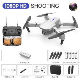 E88 Drone Aerial Photography HD 4K Dual Camera Remote Control Airplane Toy (Option: White-1080P)