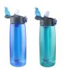 Portable Water Filter Bottle BPA Free Water Purifier with Intergrated Filter Straw for Outdoor Camping Hiking